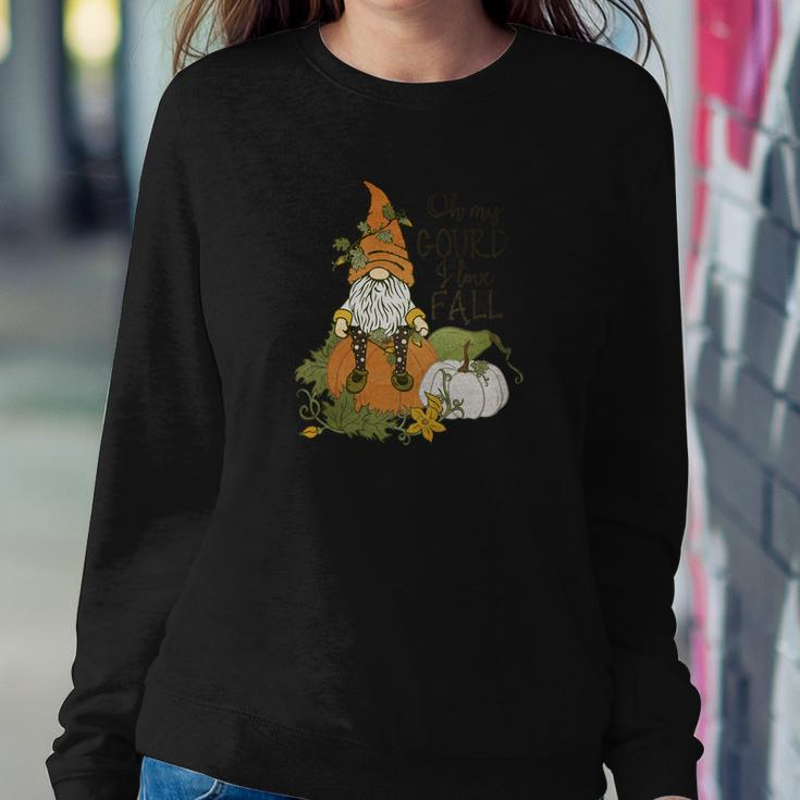 Fall Gnomes Oh My Gourd I Love Fall Women Crewneck Graphic Sweatshirt Personalized Gifts