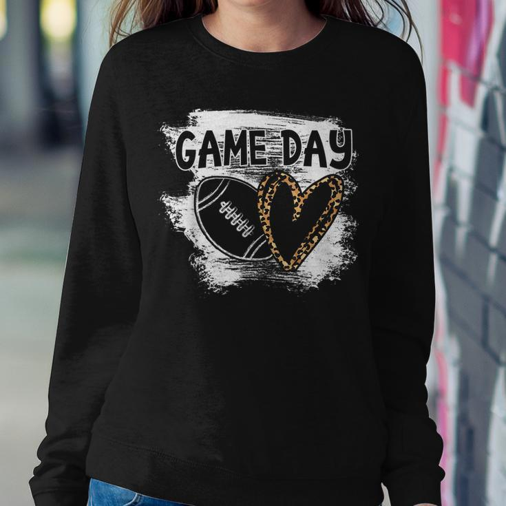 Football Player Mom Leopard Cheetah Game Day Football Fan Women Crewneck Graphic Sweatshirt Personalized Gifts