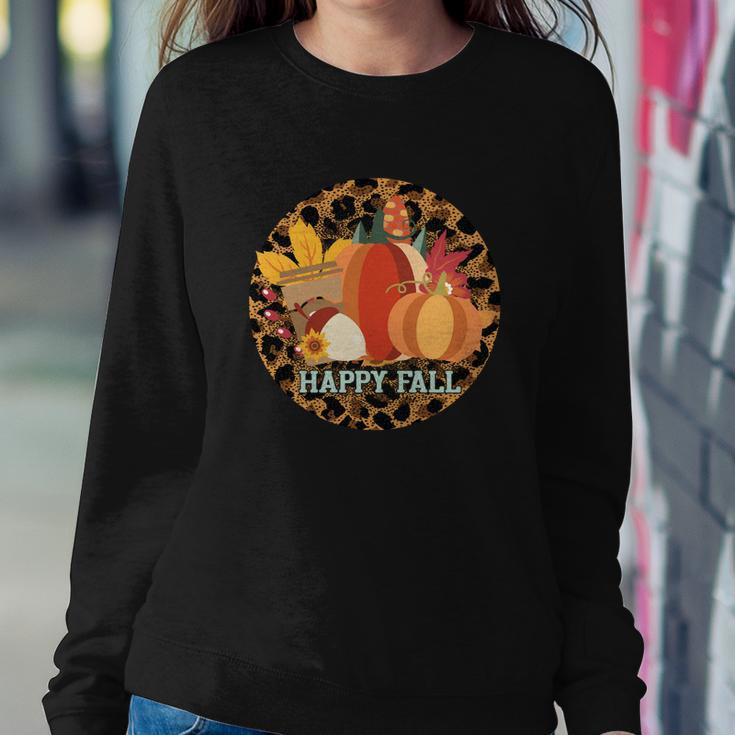 Happy Fall Circle Pumpkins Women Crewneck Graphic Sweatshirt Funny Gifts