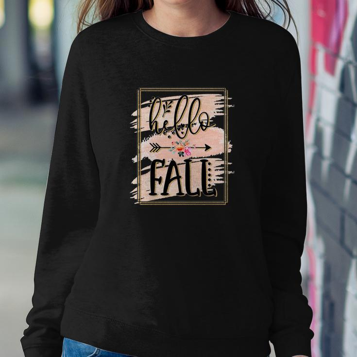 Hello Fall Hello Sweater Weather Women Crewneck Graphic Sweatshirt Funny Gifts