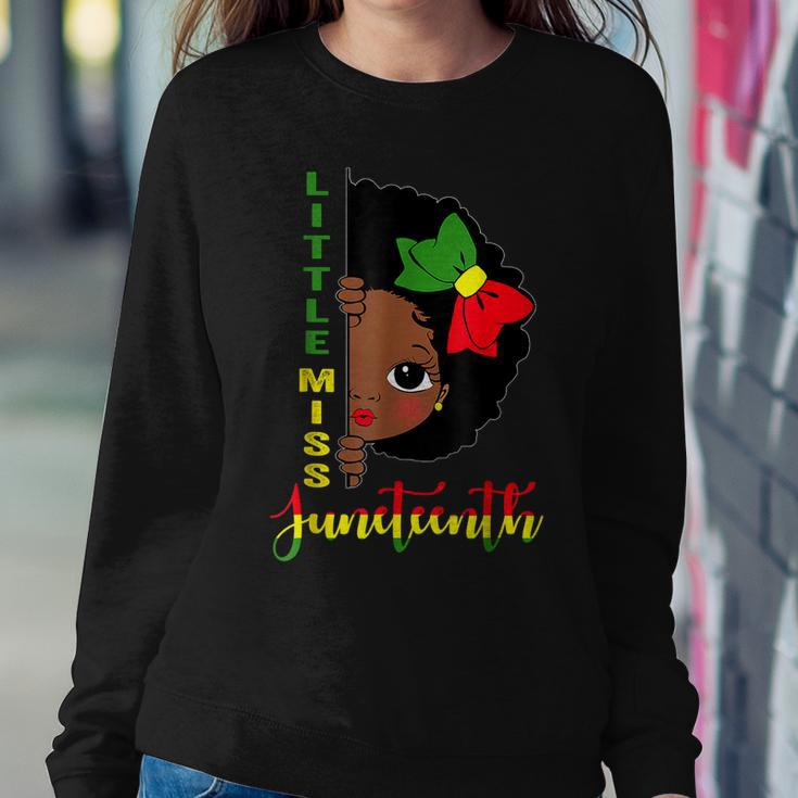 Little Miss Junenth Girl Toddler Black History Month Women Crewneck Graphic Sweatshirt Personalized Gifts
