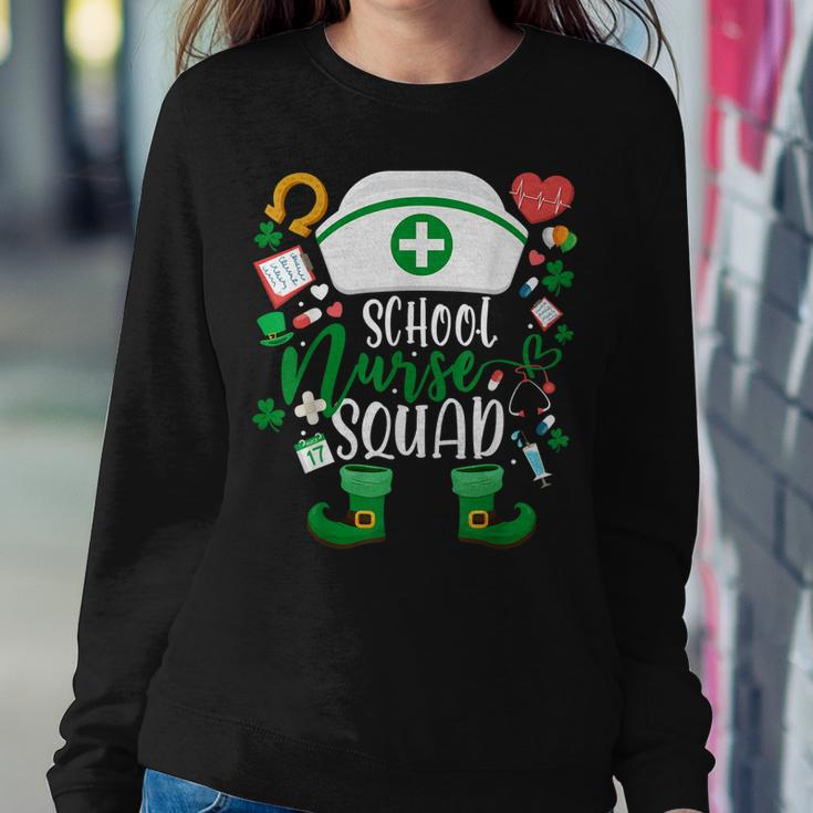 School Nurse Squad Irish Shamrock Nurse St Patricks Day  Women Crewneck Graphic Sweatshirt Personalized Gifts