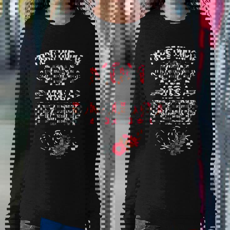 Womens The Best Kind Of Mom Raises A Pmhnp Nurse Mothers Day Floral Women Crewneck Graphic Sweatshirt Personalized Gifts
