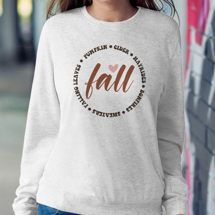 Fall Circle Pumpkin Leaves Hayrides Sweaters Women Crewneck Graphic Sweatshirt Funny Gifts