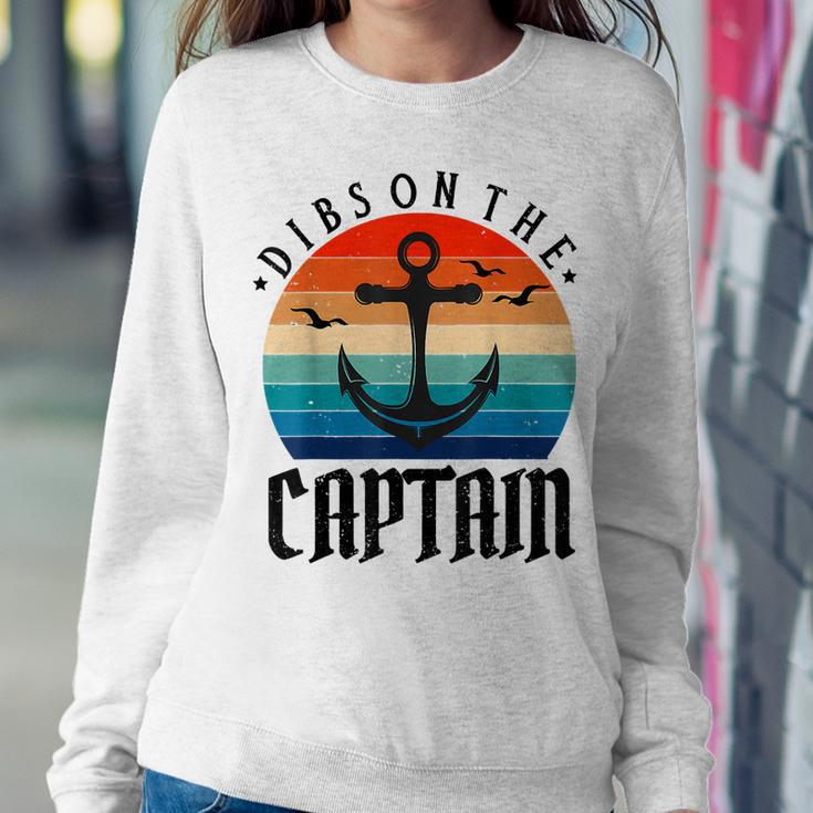 Funny Captain Wife Dibs On The Captain V11 Women Crewneck Graphic Sweatshirt Personalized Gifts