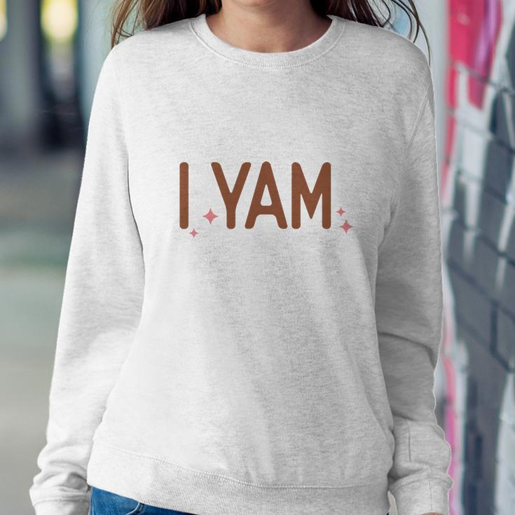 Funny Thanksgiving I Yam Women Crewneck Graphic Sweatshirt Funny Gifts