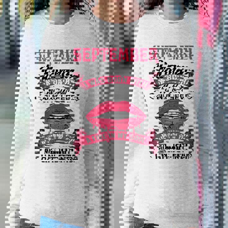 I Am A September Woman Girl Birthday Queen Born In September Women Crewneck Graphic Sweatshirt Personalized Gifts