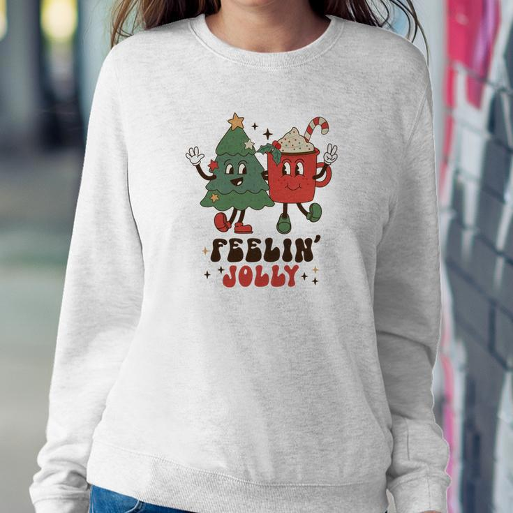 Retro Christmas Feeling Jolly V2 Women Crewneck Graphic Sweatshirt Funny Gifts