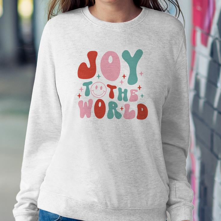 Retro Christmas Joy To The World Vintage Christmas Gifts Women Crewneck Graphic Sweatshirt Funny Gifts