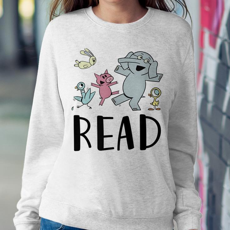 Teacher Library Funny Read Book Club Piggie Elephant Pigeons Women Crewneck Graphic Sweatshirt Personalized Gifts