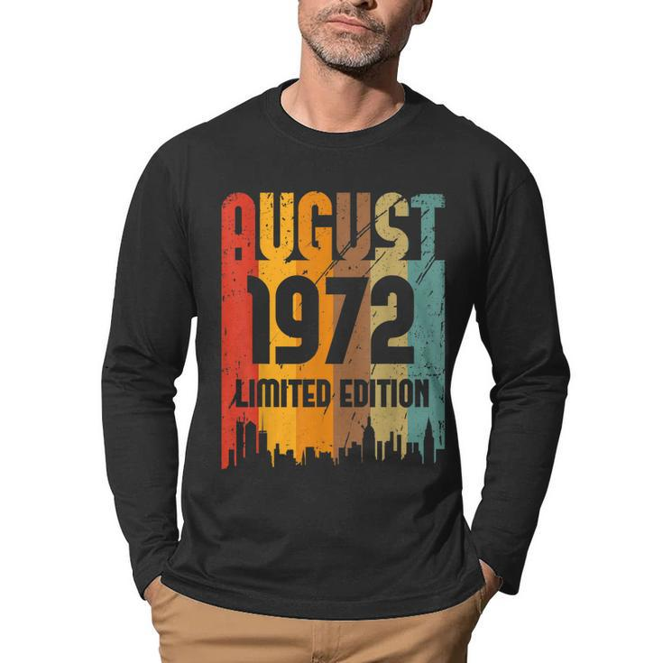 50 Years Old Vintage Awesome Since August 1972 50Th Birthday  Men Graphic Long Sleeve T-shirt