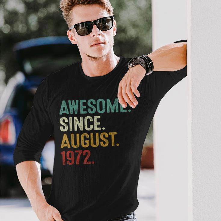 Awesome Since August 1972 50 Years Old 50Th Birthday  Men Graphic Long Sleeve T-shirt