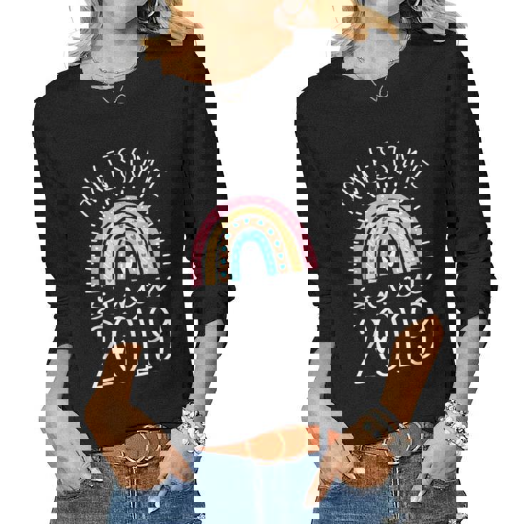 Awesome Since 2019 4Th Birthday Rainbow Gifts Born In 2019 Women Graphic Long Sleeve T-shirt Awesome Since 2019 4Th Birthday Rainbow Gifts Born In 2019 Women Graphic Long Sleeve T-shirt