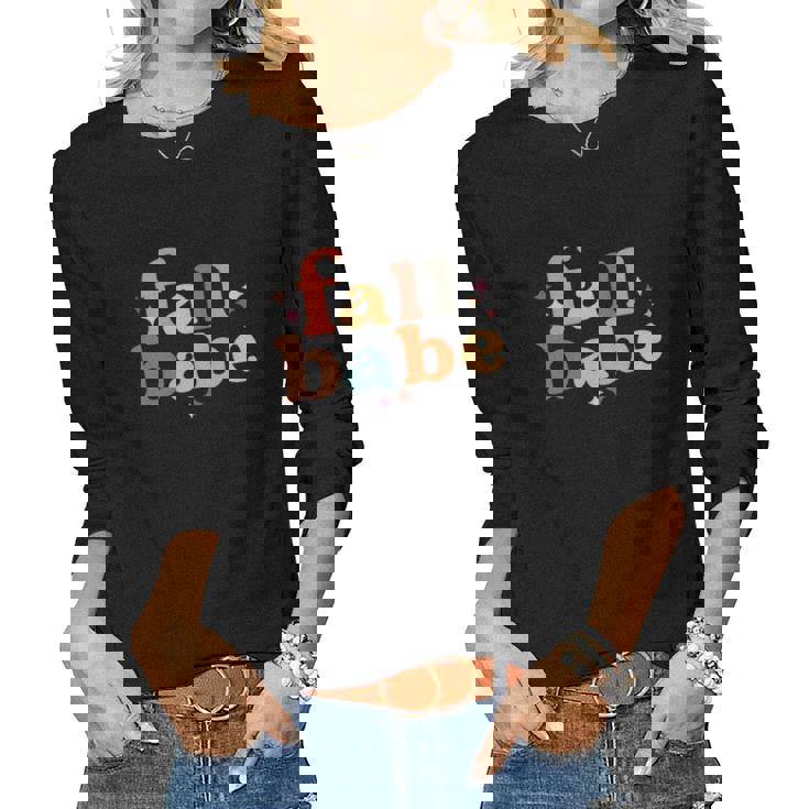 Fall Babe Colorful Sparkling Official Design Women Graphic Long Sleeve T-shirt