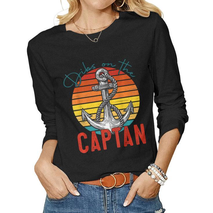 Funny Captain Wife Dibs On The Captain Vintage  V2 Women Graphic Long Sleeve T-shirt