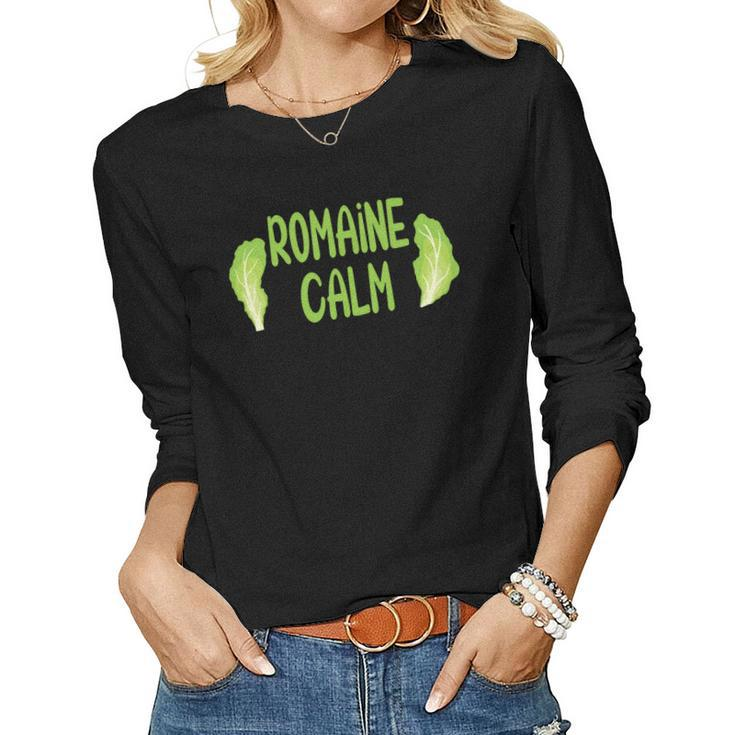 Gardening Romaine Calm Leaf Idea Gift Women Graphic Long Sleeve T-shirt