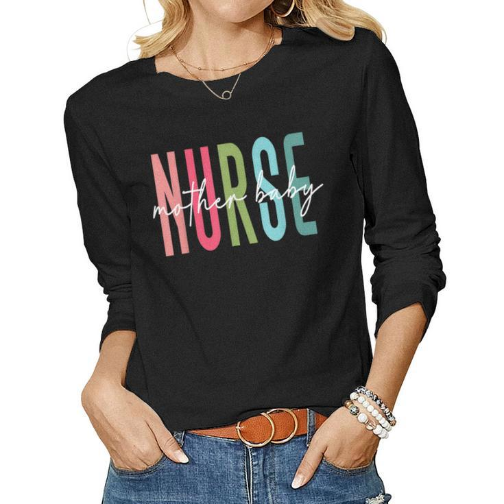 Mother Baby Nurse Lover Mother Nurse Vintage Style Women Graphic Long Sleeve T-shirt