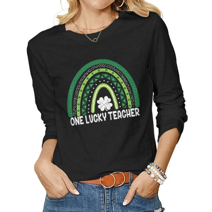 One Lucky Teacher Rainbow St Patrick’S Day  Women Graphic Long Sleeve T-shirt