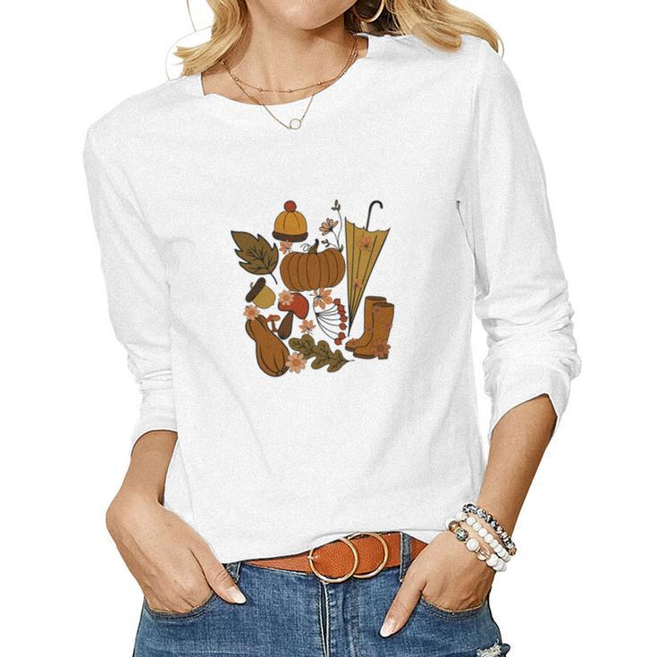 Autumn Gifts Thankful Blessed Sweaters Women Graphic Long Sleeve T-shirt