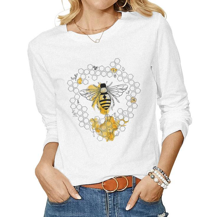 Bee Lover Beekeeper Queen Bee Beekeeping Funny Lover  Women Graphic Long Sleeve T-shirt