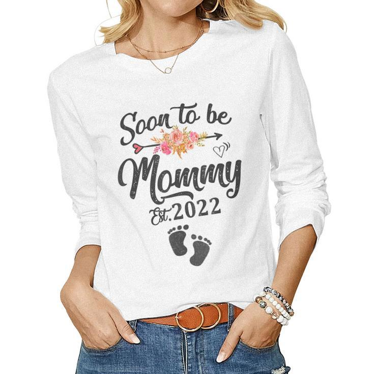 First Time Mom Pregnancy Soon To Be Mommy 2022 Mothers Day  Women Graphic Long Sleeve T-shirt