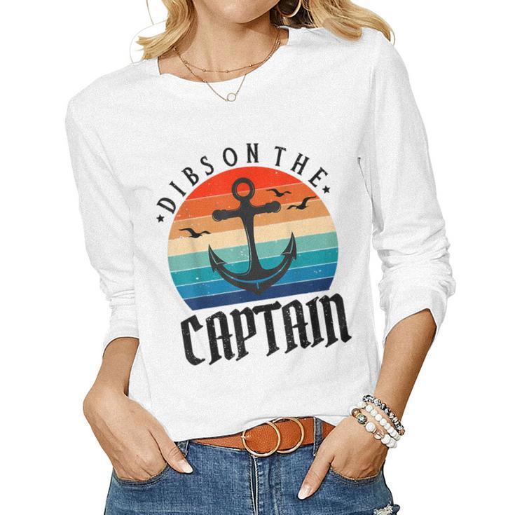 Funny Captain Wife Dibs On The Captain  V11 Women Graphic Long Sleeve T-shirt