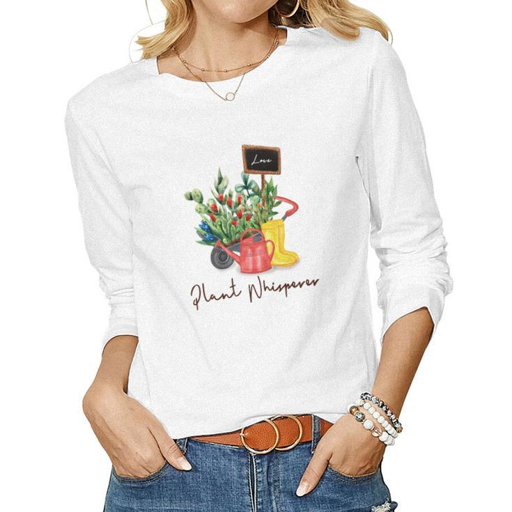 Gardener Plant Whisperer Cactus Official Design Women Graphic Long Sleeve T-shirt