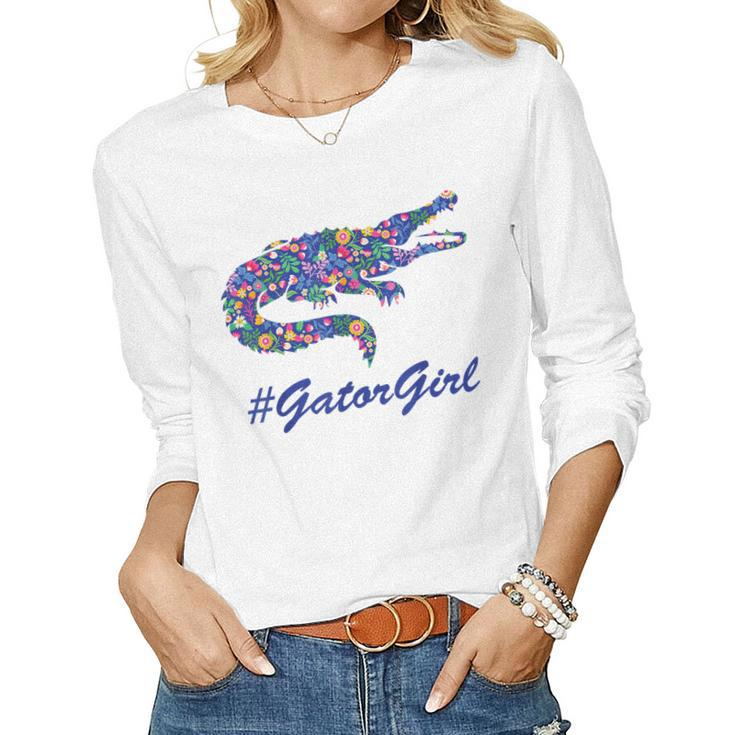 Gator Girl  Alligator Kids Women Crocodile  Women Graphic Long Sleeve T-shirt