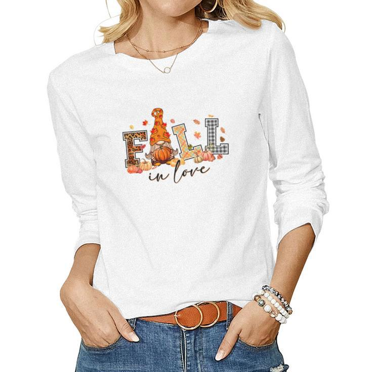 Gnomes Fall In Love Women Graphic Long Sleeve T-shirt