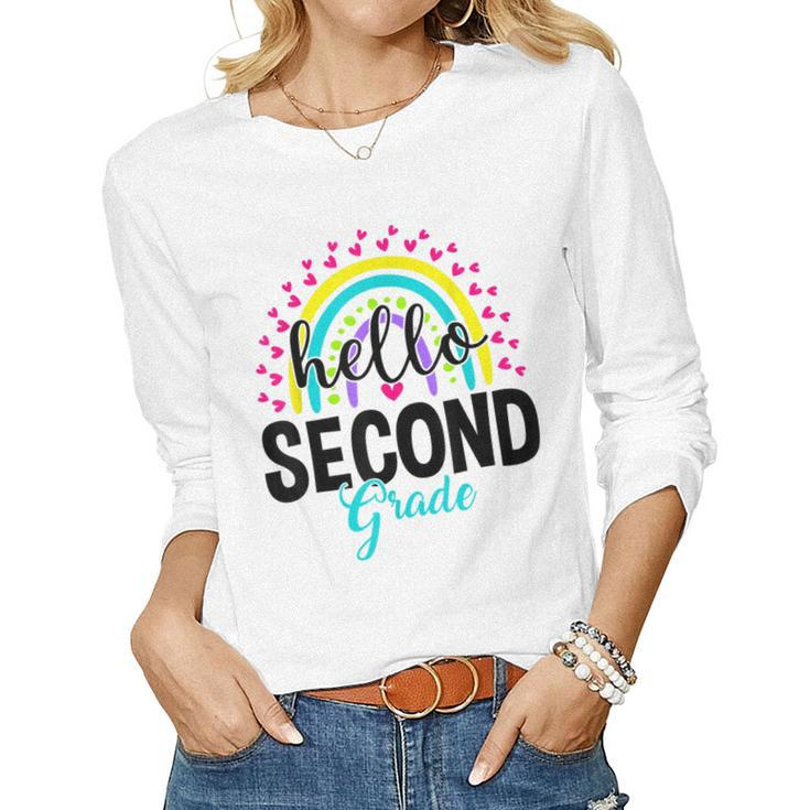 Hello Second Grade Team 2Nd Grade Back To School Teacher Kid  V3 Women Graphic Long Sleeve T-shirt