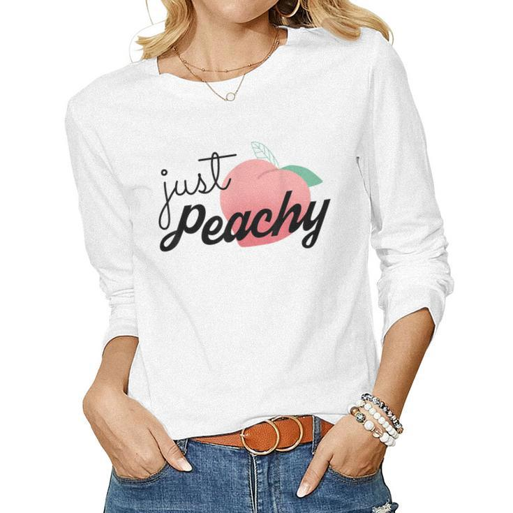 Just Peachy Womens Summer Vacation Girls Trip Besties Gifts Women Graphic Long Sleeve T-shirt
