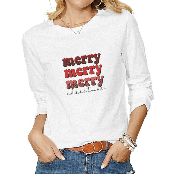 Merry Merry Merry Christmas V3 Women Graphic Long Sleeve T-shirt