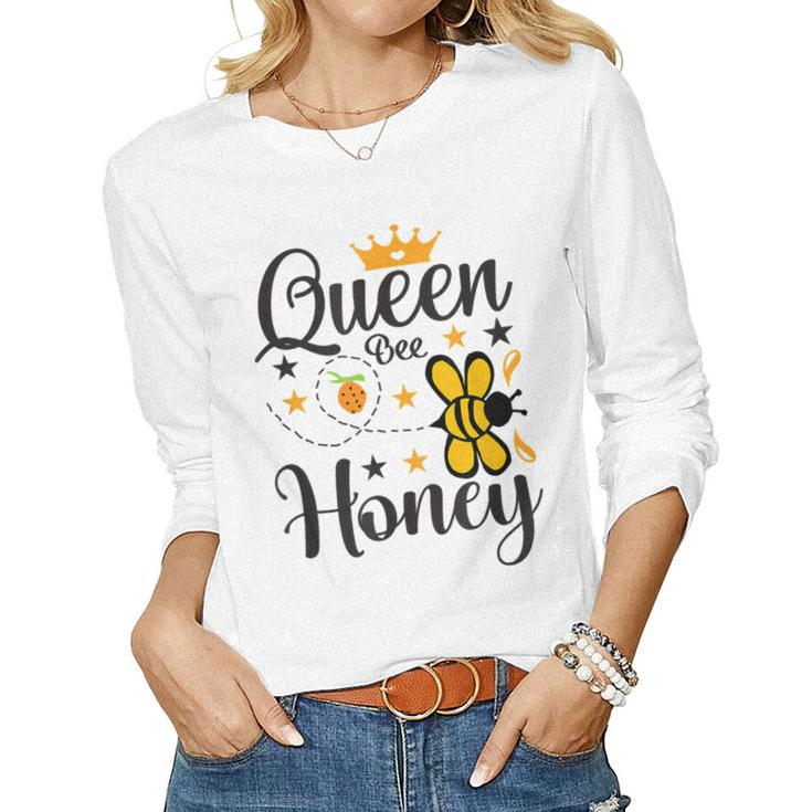Queen Bee Black Girl Magic Melanin Women Afro American  Women Graphic Long Sleeve T-shirt