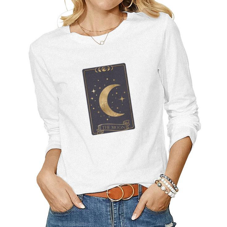 Tarrot Card Misterious The Moon Card Custom Women Graphic Long Sleeve T-shirt