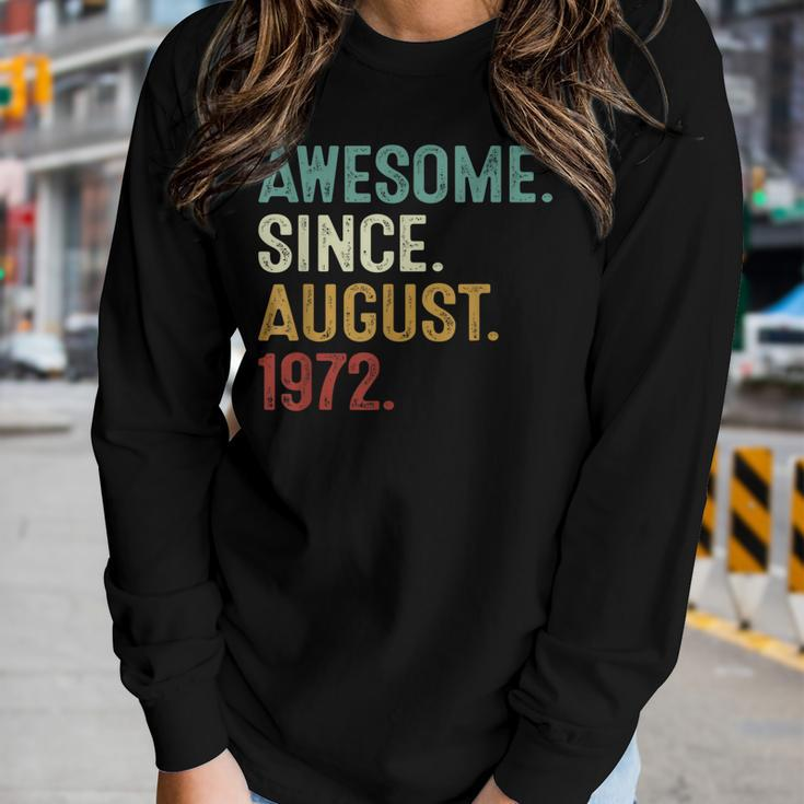 Awesome Since August 1972 50 Years Old 50Th Birthday  Women Graphic Long Sleeve T-shirt Gifts for Her