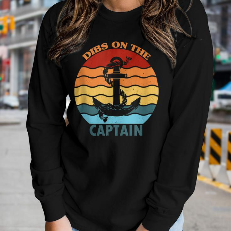Captain Wife Dibs On The Captain Funny Dibs On The Captain Women Graphic Long Sleeve T-shirt Gifts for Her