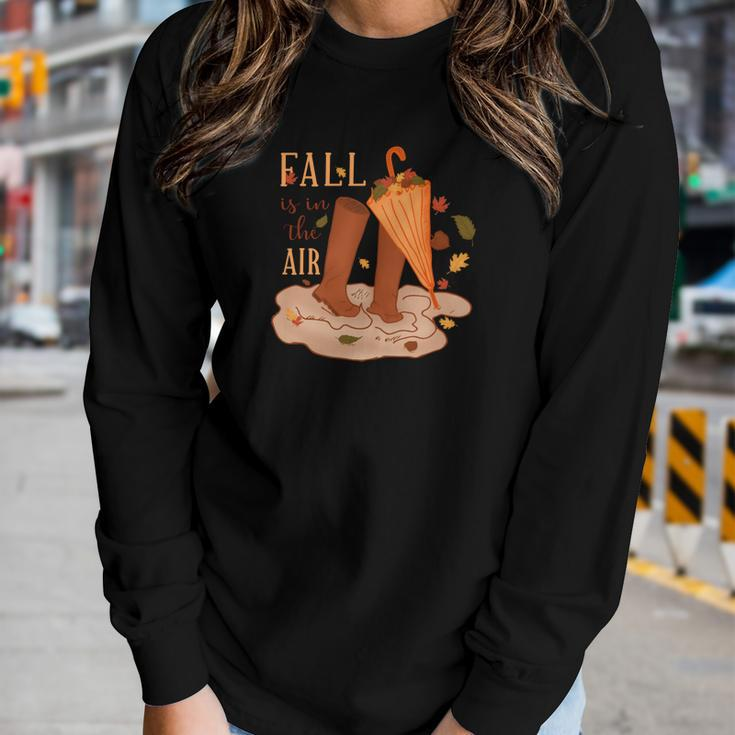 Fall Is In The Air Thanksgiving Gifts Women Graphic Long Sleeve T-shirt Gifts for Her