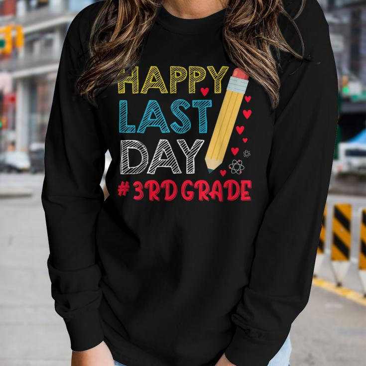 Happy Last Day Of School For 3Rd Grade Students Teachers Women Graphic Long Sleeve T-shirt Gifts for Her