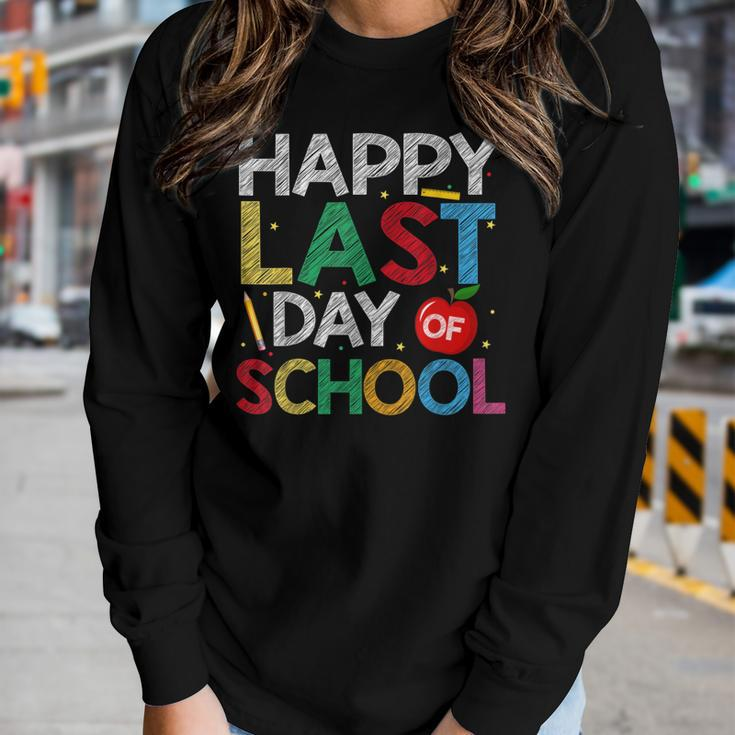 Happy Last Day Of School Funny End Of Year Teacher Student Women Graphic Long Sleeve T-shirt Gifts for Her