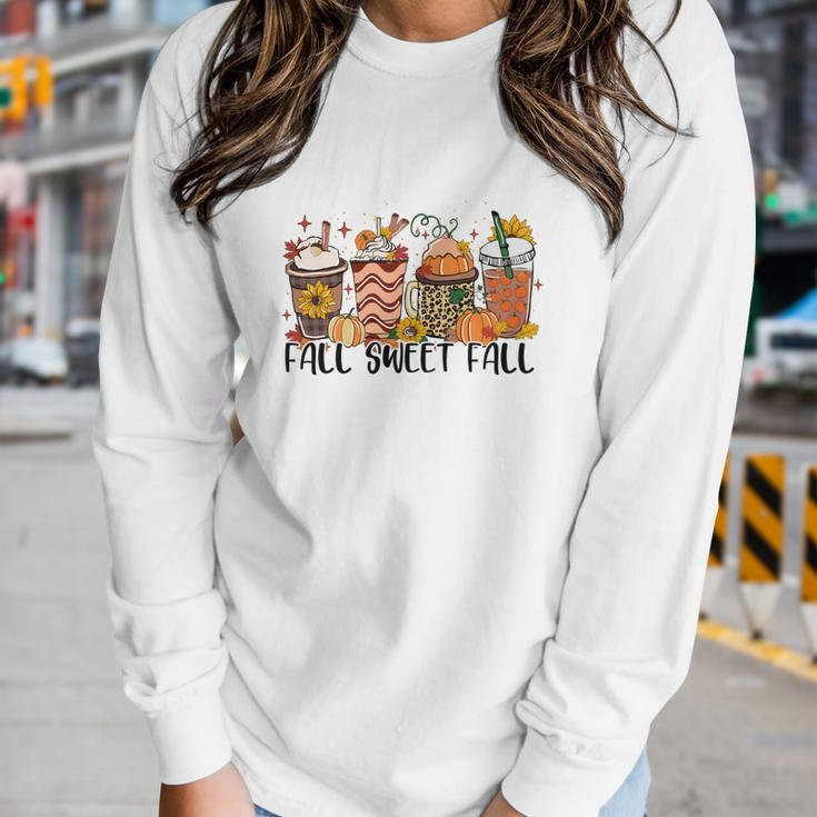 Fall Sweet Fall Thanksgiving Gifts Women Graphic Long Sleeve T-shirt Gifts for Her