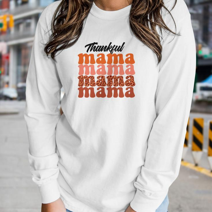 Gift For Mom Thankful Mama Fall Autumn Women Graphic Long Sleeve T-shirt Gifts for Her