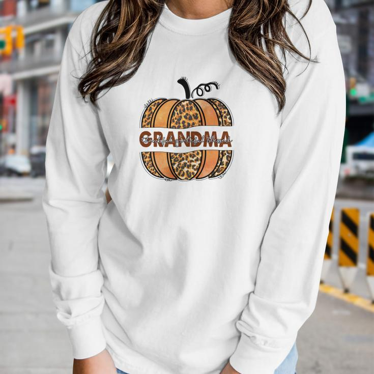Grandma Pumpkin Thankful Grateful Blessed Fall Season Women Graphic Long Sleeve T-shirt Gifts for Her
