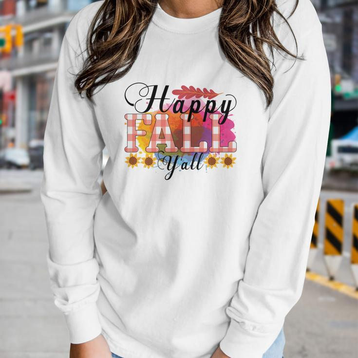 Happy Fall Yall Sunflowers Women Graphic Long Sleeve T-shirt Gifts for Her