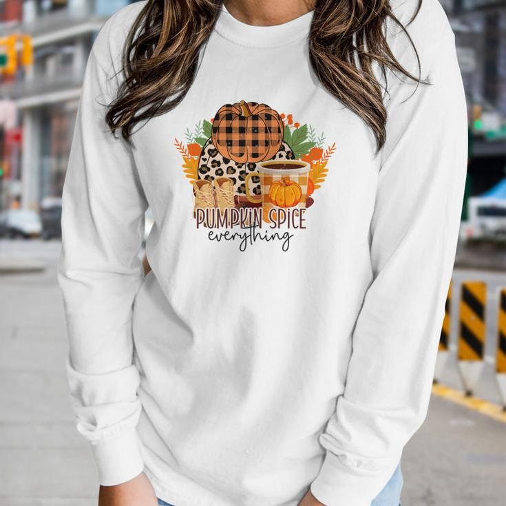 Pumpkin Spice Everything Latte Coffee Fall Women Graphic Long Sleeve T-shirt Gifts for Her