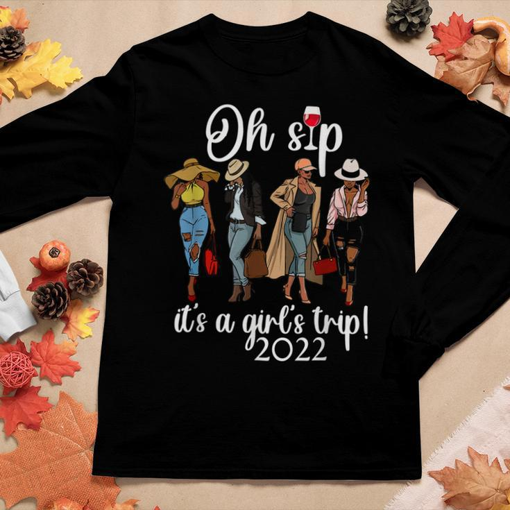 Girls Trip Oh Sip It’S A Girls Trip Wine Party  Women Graphic Long Sleeve T-shirt Personalized Gifts