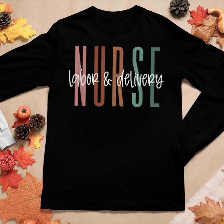 Womens Simple Labor And Delivery Nurse L&D Nurse  Women Graphic Long Sleeve T-shirt Personalized Gifts