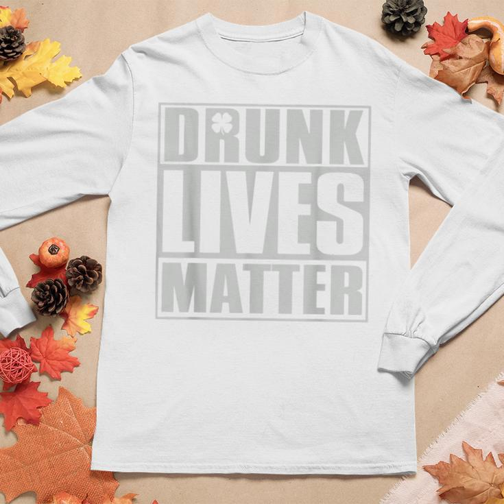 Drunk Lives Matter St Patricks Day Beer Drinking  Women Graphic Long Sleeve T-shirt Personalized Gifts