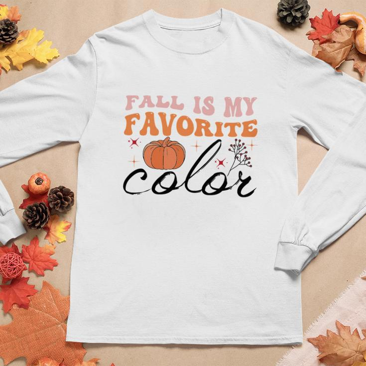 Fall Is My Favorite Color Pumpkin Gift Women Graphic Long Sleeve T-shirt Funny Gifts