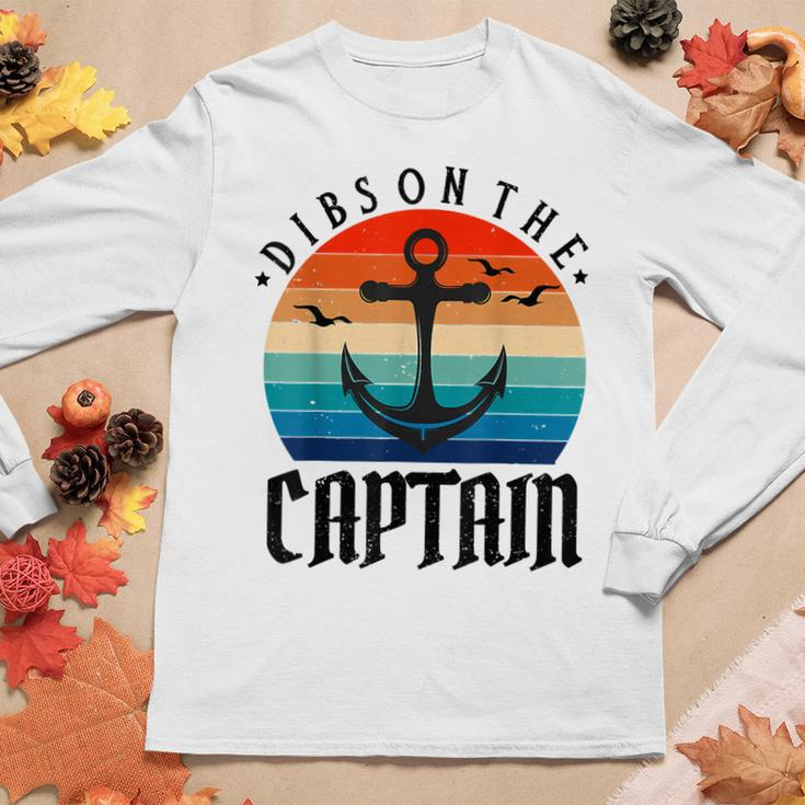Funny Captain Wife Dibs On The Captain V11 Women Graphic Long Sleeve T-shirt Personalized Gifts