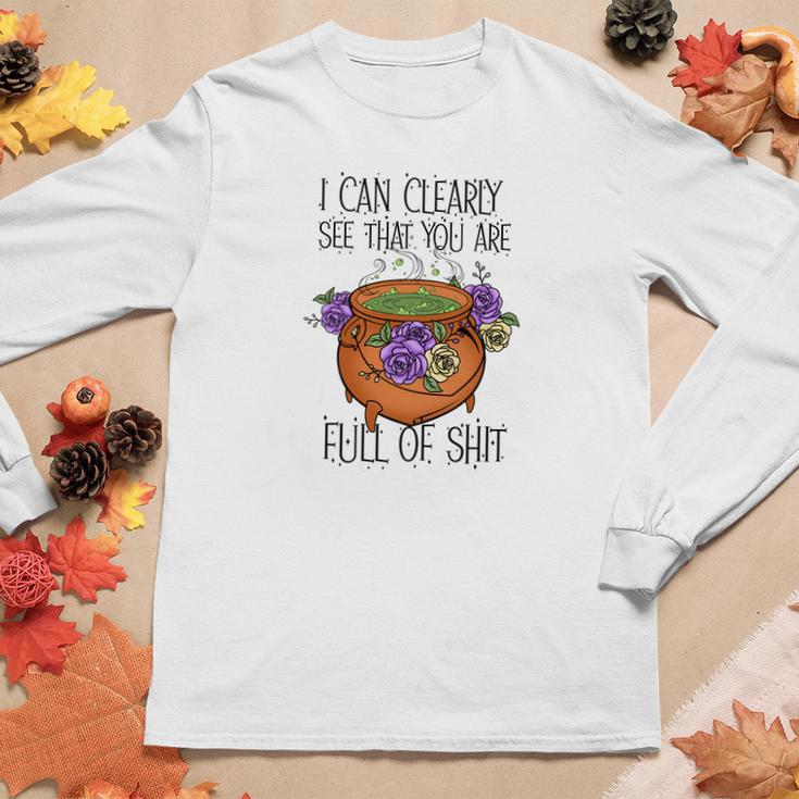 Halloween Witch Vibes I Can Clearly See That You Are Full Of Shit Women Graphic Long Sleeve T-shirt Funny Gifts